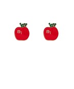  #1 Apple Enamel Earrings