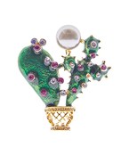  Cactus & Pearl Brooch