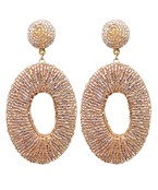  Beaded Oval Earrings