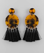  Acrylic Disc & Tassel Earrings