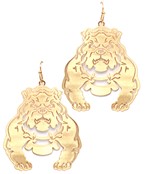  Bulldog Filigree Dangle Earrings