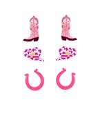  Cowgirl Theme 3 Pair Earrings Set
