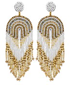 Seed Bead Arch Fringe Earrings