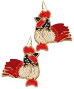  Seed Bead Rooster Earrings