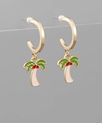  Epoxy Fruit Charm Hoops