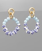  Ceramic Ball & Link Earrings