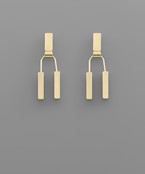  Arch Double Rectangle Earrings