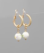  Printed Ball Dangle Hoops