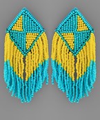  Bead Triangle Pattern Tassel Earrings