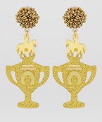  Glitter Derby Trophy Earrings