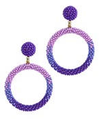  Ombre Seed Bead Circle Earrings