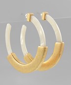  Bar Center Acrylic Hoop Earrings