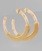  Bar Center Acrylic Hoop Earrings