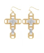  Double Cross Metal Earrings