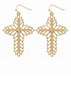  Filigree w/ Cross Metal Earrings