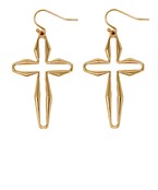  Cut Out Metal Cross Earrings