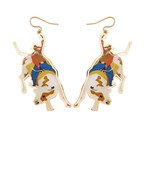  Rodeo Bull Metal & Acrylic Earrings