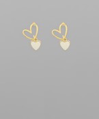  Metal & Epoxy Heart Dangle Earrings