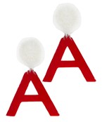 Gameday Letter Pom Pom Earrings