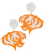  Beads PomPom Tiger Earrings