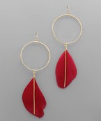  Feather & Circle Earrings