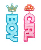  Acrylic BOY & GIRL Letter Earrings