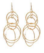  6 Wire Circlees Layered Earrings