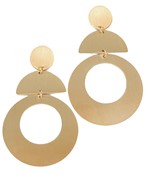  Linked Disk & Wedge & Circle Earrings