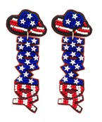  Star & Cowboy Hat HOWDY Bead Earrings