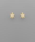  CZ Mini Turtle Earrings