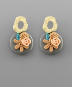  Flower Disk Clay Earrings