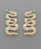  Crystal Snake Earrings