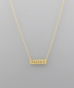  Faith & Cross Bar Necklace