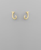  Fish Hook Gold Dipped Earring