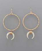  Wrapped Horn Circle Earrings