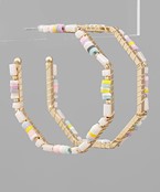  Color Beads Octagon Hoops