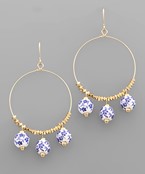  6 Ceramic Ball Wire Earrings