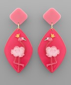  Acrylic Flamingo Marquise Earrings