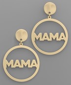  MAMA Circle Plate Earrings