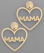  MAMA Heart Plate Earrings