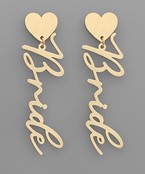  Bride Letter & Heart Earrings