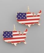  USA Flag Map Earrings