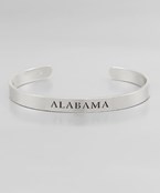  Rhodium State Engraved Bracelet