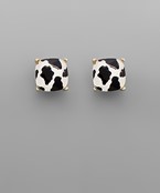  Printed Pattern Square Earrings