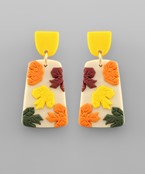  Fall Leaves Trapezoid Clay Earrings