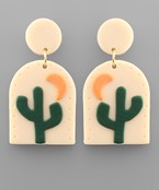  Western Cactus Clay Earrings