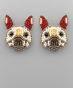  French Bulldog Seed Bead Earrings