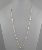  Multi Hammered Oval Necklace