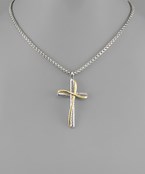  Twotone Cross Necklace