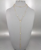  Small Metallic Beads Y Necklace